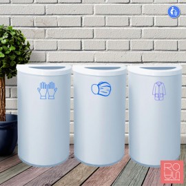 Paperera metàl·lica per guants, bates o mascaretes 86 L Covid-19